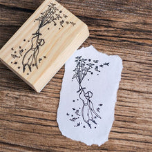 Load image into Gallery viewer, Mr Paper Dreamy Cartoon Little Prince Rose Fox Wooden Rubber Stamps for Scrapbooking Decoration DIY Craft Standard Wooden Stamps
