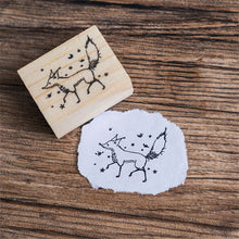 Load image into Gallery viewer, Mr Paper Dreamy Cartoon Little Prince Rose Fox Wooden Rubber Stamps for Scrapbooking Decoration DIY Craft Standard Wooden Stamps

