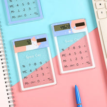 Load image into Gallery viewer, Transparent cute cartoon 8-digit calculator Solar energy mini Portable calculator School Supplies kawaii
