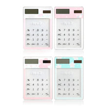 Load image into Gallery viewer, Transparent cute cartoon 8-digit calculator Solar energy mini Portable calculator School Supplies kawaii
