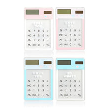 Load image into Gallery viewer, Transparent cute cartoon 8-digit calculator Solar energy mini Portable calculator School Supplies kawaii
